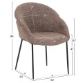 DINING SET 7PCS MANDY FK10957.03 MDF TOP--FABRIC IN TAUPE & BLACK METAL LEGS DINING SET 7PCS MANDY FK10957.03 MDF TOP--FABRIC IN TAUPE & BLACK METAL LEGS