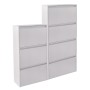 SET 2 SHOE CABINETS STARK FK10994.02 METAL IN WHITE--3+4 MAGNETIC DOORS
