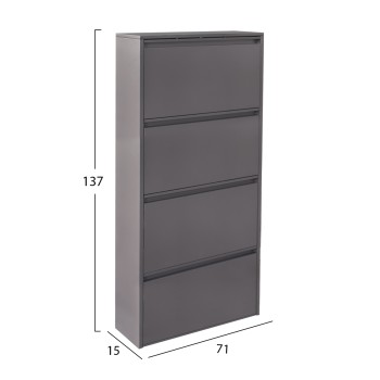 SET 2 SHOE CABINETS STARK FK10994.03 METAL IN ANTHRACITE--3+4 MAGNETIC DOORS SET 2 SHOE CABINETS STARK FK10994.03 METAL IN ANTHRACITE--3+4 MAGNETIC DOORS