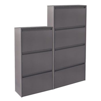 SET 2 SHOE CABINETS STARK FK10994.03 METAL IN ANTHRACITE--3+4 MAGNETIC DOORS