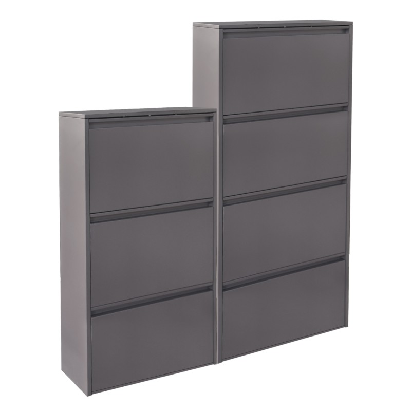 SET 2 SHOE CABINETS STARK FK10994.03 METAL IN ANTHRACITE--3+4 MAGNETIC DOORS SET 2 SHOE CABINETS STARK FK10994.03 METAL IN ANTHRACITE--3+4 MAGNETIC DOORS