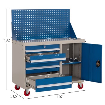 PROFESSIONAL TOOL CHEST HEAVY DUTY BRUTE FK6638 METALLIC IN BLUE/WHITE 107x51.5x132Hcm. PROFESSIONAL TOOL CHEST HEAVY DUTY BRUTE FK6638 METALLIC IN BLUE/WHITE 107x51.5x132Hcm.