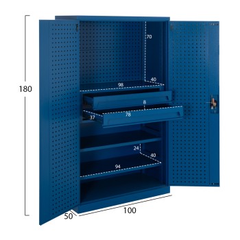 PROFESSIONAL HEAVY DUTY STORAGE CABINET BRUTE FK6639 METAL IN BLUE 100x50x180Hcm. PROFESSIONAL HEAVY DUTY STORAGE CABINET BRUTE FK6639 METAL IN BLUE 100x50x180Hcm.