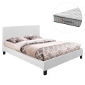 BED WITH MATTRESS BECCA FK10760.01 WHITE PU--FOR MATTRESS 150x200cm BED WITH MATTRESS BECCA FK10760.01 WHITE PU--FOR MATTRESS 150x200cm