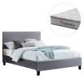 BED WITH MATTRESS BECCA FK10760.02 GREY FABRIC--FOR MATTRESS 150x200cm BED WITH MATTRESS BECCA FK10760.02 GREY FABRIC--FOR MATTRESS 150x200cm