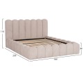 DOUBLE BED MARIUS FK759.03 BEIGE CHENILLE FABRIC--FOR MATTRESS 160x200cm. DOUBLE BED MARIUS FK759.03 BEIGE CHENILLE FABRIC--FOR MATTRESS 160x200cm.
