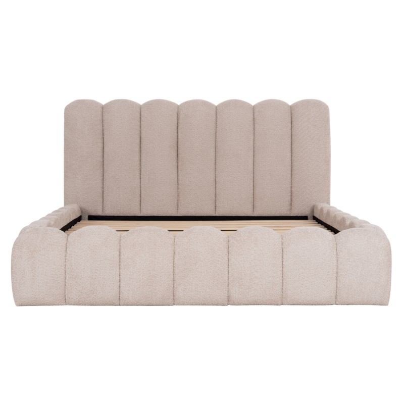 DOUBLE BED MARIUS FK759.03 BEIGE CHENILLE FABRIC--FOR MATTRESS 160x200cm. DOUBLE BED MARIUS FK759.03 BEIGE CHENILLE FABRIC--FOR MATTRESS 160x200cm.