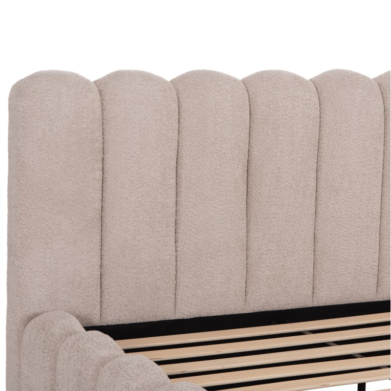 DOUBLE BED MARIUS FK759.03 BEIGE CHENILLE FABRIC--FOR MATTRESS 160x200cm. DOUBLE BED MARIUS FK759.03 BEIGE CHENILLE FABRIC--FOR MATTRESS 160x200cm.