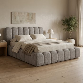 DOUBLE BED MARIUS FK759.01 GREY CHENILLE FABRIC--FOR MATTRESS 160x200cm. DOUBLE BED MARIUS FK759.01 GREY CHENILLE FABRIC--FOR MATTRESS 160x200cm.