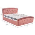 BED WITH MATTRESS & STORAGE SPACE ODELIA FK10806.02 DUSTY PINK VELVET--FOR 160x200cm. BED WITH MATTRESS & STORAGE SPACE ODELIA FK10806.02 DUSTY PINK VELVET--FOR 160x200cm.