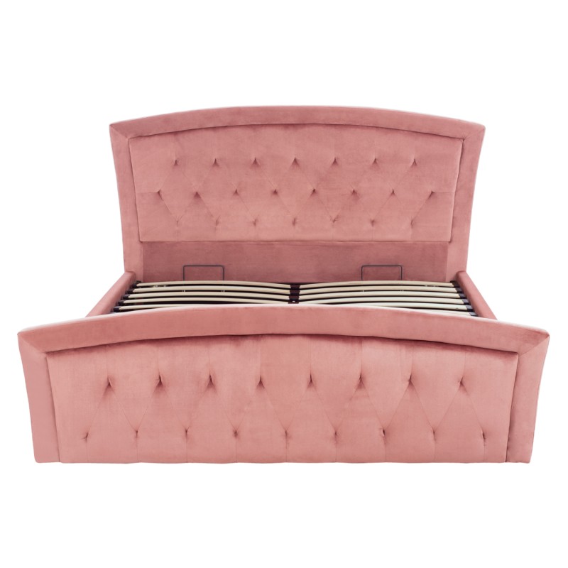 BED WITH MATTRESS & STORAGE SPACE ODELIA FK10806.02 DUSTY PINK VELVET--FOR 160x200cm. BED WITH MATTRESS & STORAGE SPACE ODELIA FK10806.02 DUSTY PINK VELVET--FOR 160x200cm.