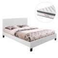 BED WITH MATTRESS BECCA FK10803.01 WHITE PU--FOR MATTRESS 150x200cm BED WITH MATTRESS BECCA FK10803.01 WHITE PU--FOR MATTRESS 150x200cm
