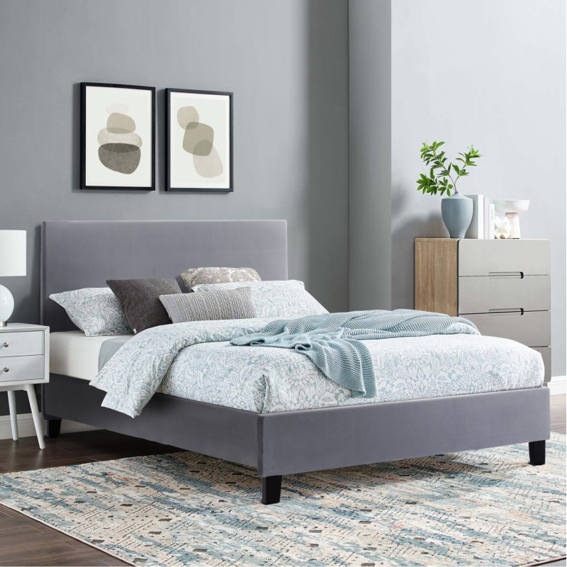BED WITH MATTRESS BECCA FK10803.11 GREY FABRIC--FOR MATTRESS 150x200cm BED WITH MATTRESS BECCA FK10803.11 GREY FABRIC--FOR MATTRESS 150x200cm