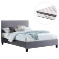 BED WITH MATTRESS BECCA FK10803.11 GREY FABRIC--FOR MATTRESS 150x200cm BED WITH MATTRESS BECCA FK10803.11 GREY FABRIC--FOR MATTRESS 150x200cm