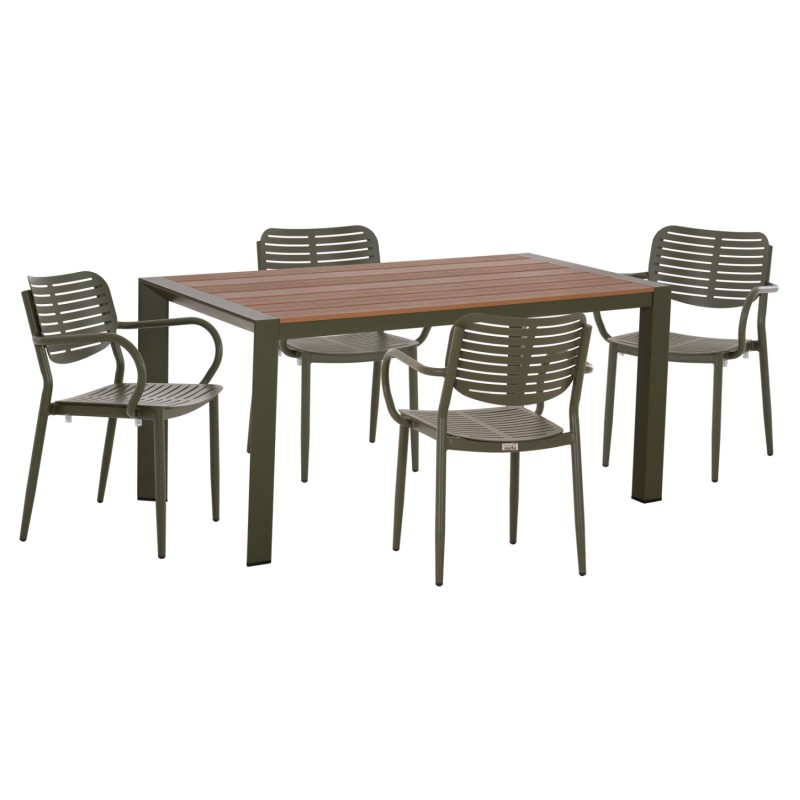 OUTDOOR DINING SET 5PCS HILLIARD FK10998.07 OLIVE GREEN ALUMINUM-POLYWOOD OUTDOOR DINING SET 5PCS HILLIARD FK10998.07 OLIVE GREEN ALUMINUM-POLYWOOD