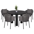 OUTDOOR DINING SET 5PCS SHANKS FK11002.01 ALUMINUM & OLEFIN CUSHION COVERS---GREY OUTDOOR DINING SET 5PCS SHANKS FK11002.01 ALUMINUM & OLEFIN CUSHION COVERS---GREY