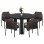 OUTDOOR DINING SET 5PCS STREAM FK11004.01 ALUMINUM-ROPE-OLEFIN CUSHION COVERS---GREY